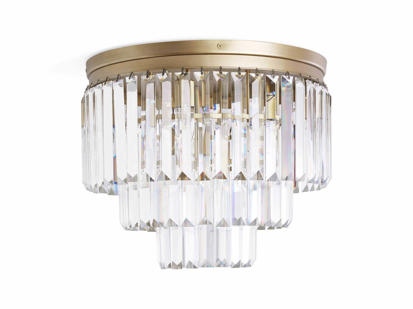 Modern Tiered Flush Mount Crystal Chandelier