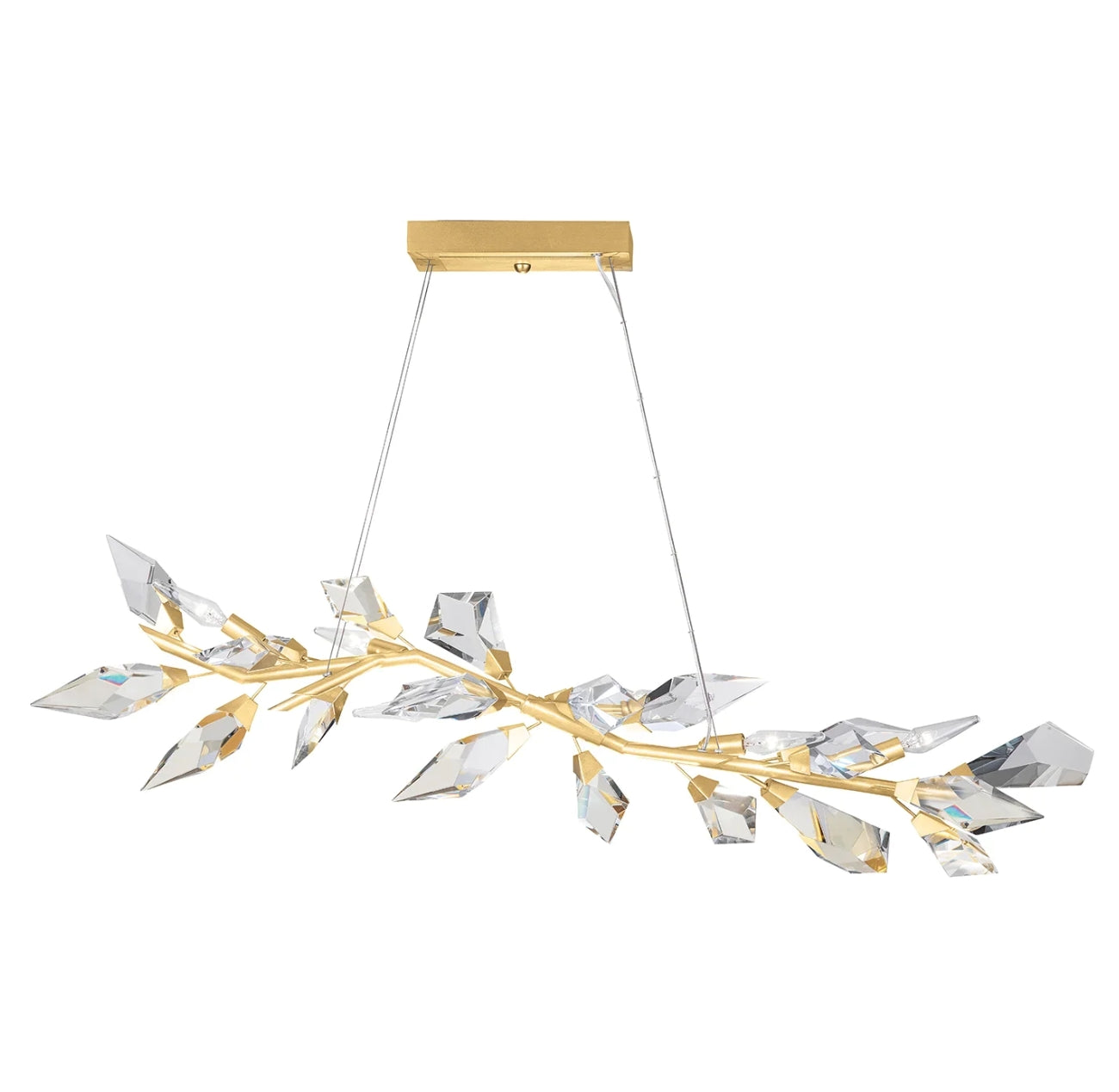 Luxury Crystal Leaves Chandelier in Brass/Silver Finish Ceiling Light Fixtures