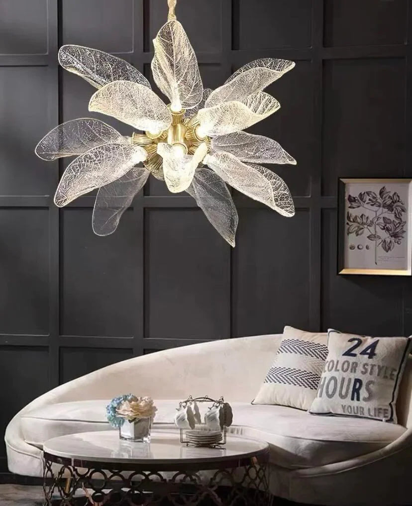 Creative Bionic Resin Leaves Chandelier for Living Room/Dining Room/Staircase