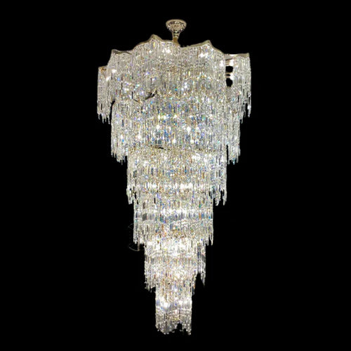 Oversized European Multi-layers Golden Luxury Crystal Chandelier Villa/High-ceiling/Foyer