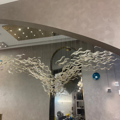 Modern Light Luxury Floating Leaves Chandelier for KItchen Island/Dining Room