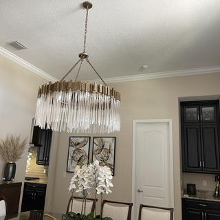 Large Elegant Multi-layers Glam Glass Chandelier for High-ceiling/Staircase/Entryway