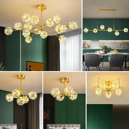 Modern Starlight Chandelier for Living Room Magic Beans Ceiling Light Molecular Dining Room Lamp