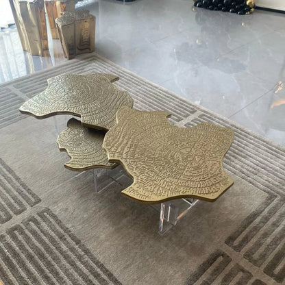 Modern Etching Irregular Coffee Table Set