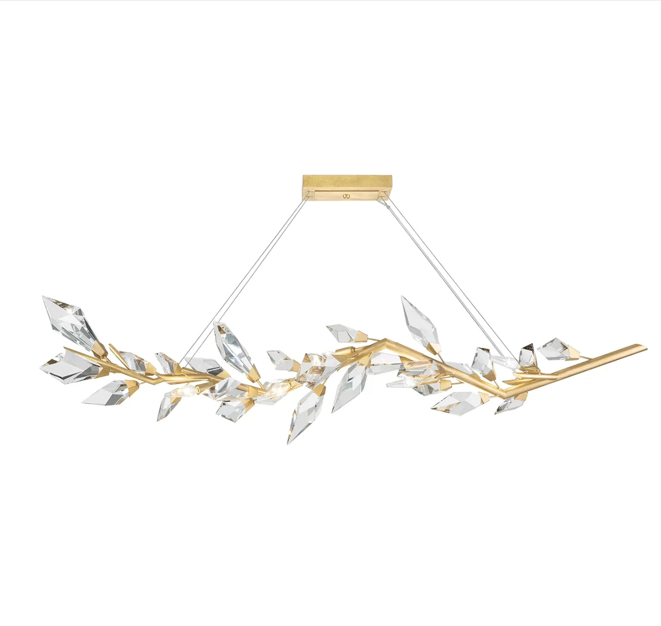 Luxury Crystal Leaves Chandelier in Brass/Silver Finish Ceiling Light Fixtures