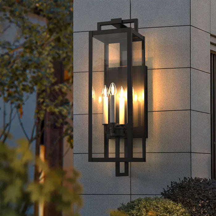 Modern Water Proof Outdoor Wall Light in Black Finish