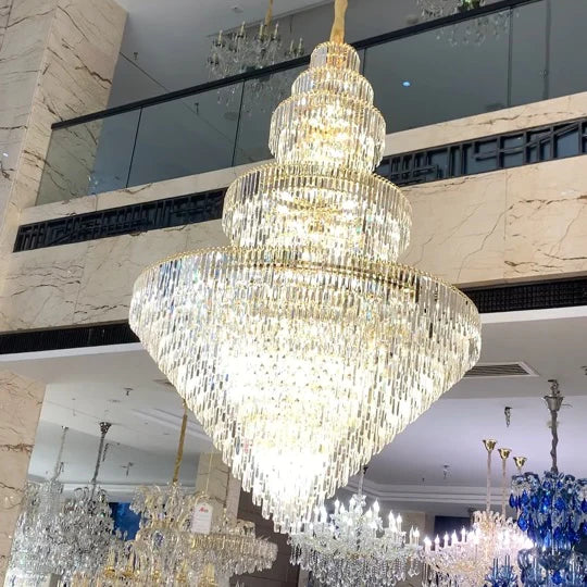 Luxury Multi-tiered Extra Large Crystal Chandelier for Staircase/Foyer/Entryway