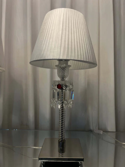 Luxury Black/White Lampshade Crystal Table Lamp