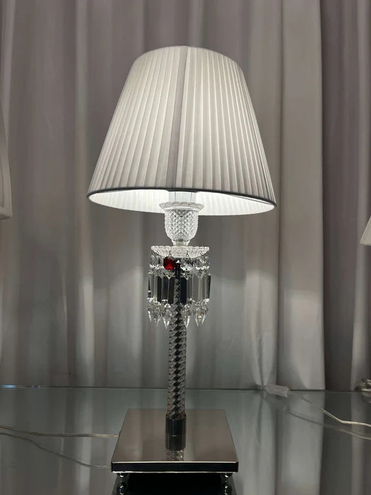 Luxury Black/White Lampshade Crystal Table Lamp