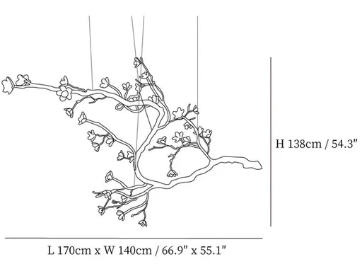 Modern Creative Branch Flower Chandelier for Living Room/Dining Room