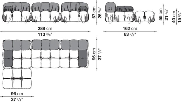 Cloud Straight/Sectional Sofa