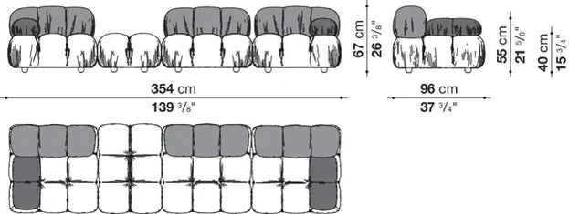 Cloud Straight/Sectional Sofa