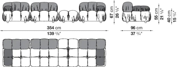 Cloud Straight/Sectional Sofa