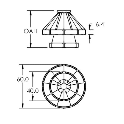 Modern Light Luxury Two-Tier Glass Ring Chandelier