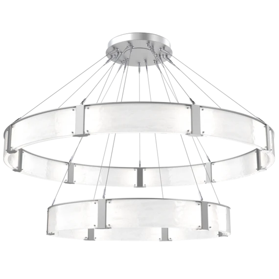 Modern Light Luxury Two-Tier Glass Ring Chandelier