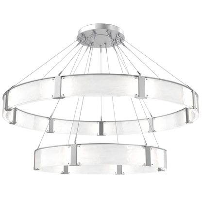 Modern Light Luxury Two-Tier Glass Ring Chandelier