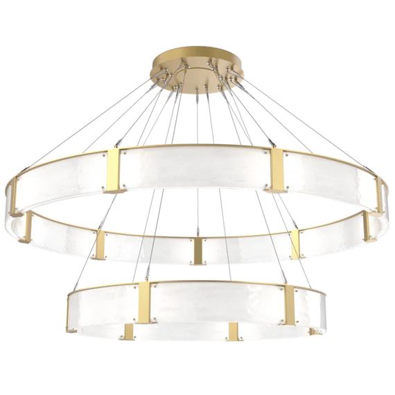 Modern Light Luxury Two-Tier Glass Ring Chandelier