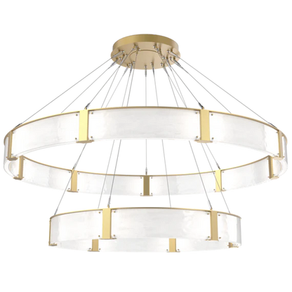 Modern Light Luxury Two-Tier Glass Ring Chandelier