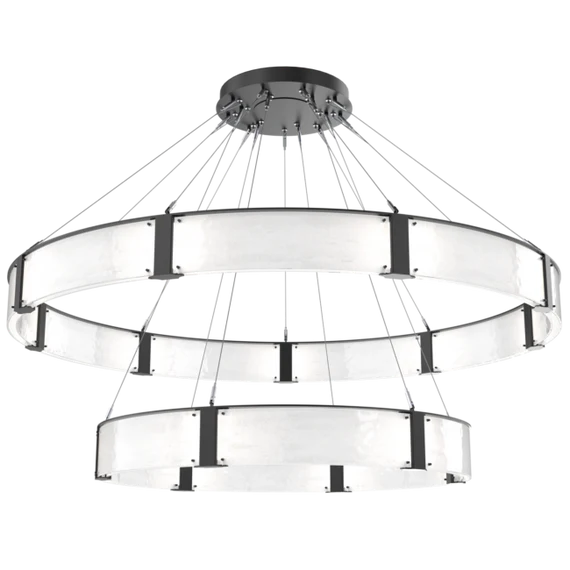 Modern Light Luxury Two-Tier Glass Ring Chandelier