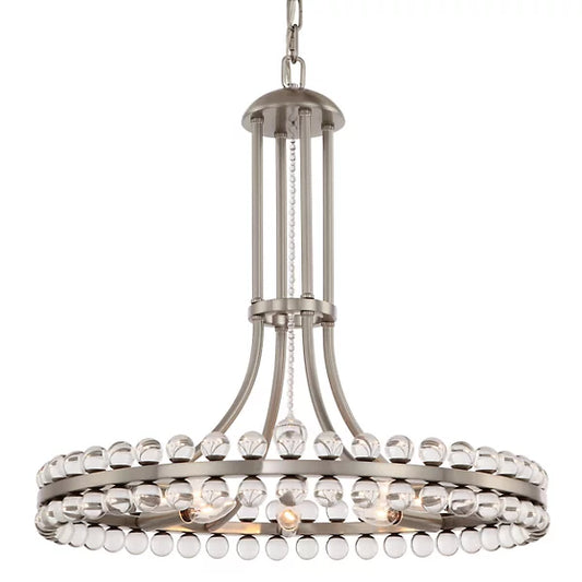 Modern 1-Ring Crystal Chandelier for Low-ceiling