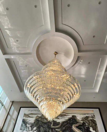 Luxury Multi-tiered Extra Large Crystal Chandelier for Staircase/Foyer/Entryway