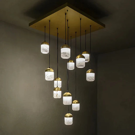 Modern Alabaster Staircase Chandelier for Living Room/Staircase/Foyer