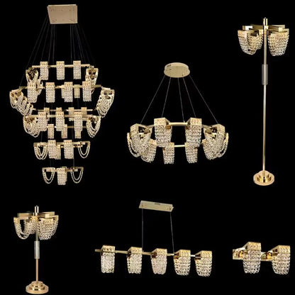 Modern Luxury Newly Crystal Chandelier in Champagne Gold