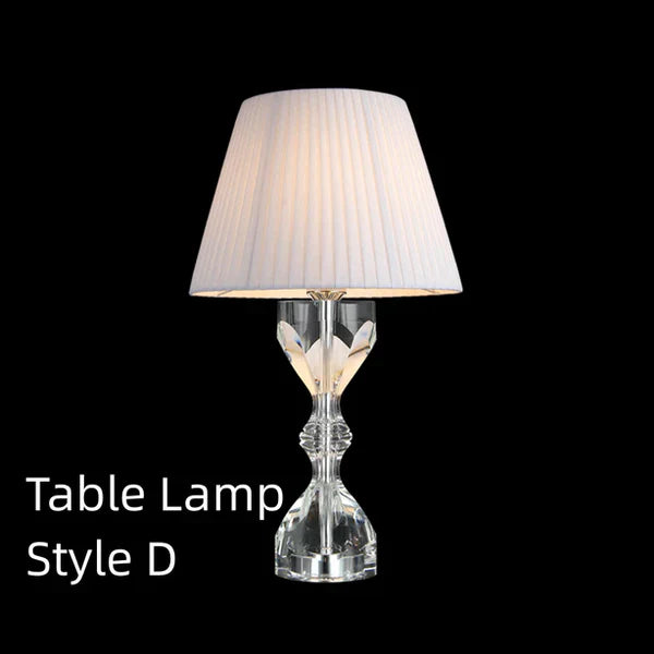 Luxury Black/White Lampshade Crystal Table Lamp