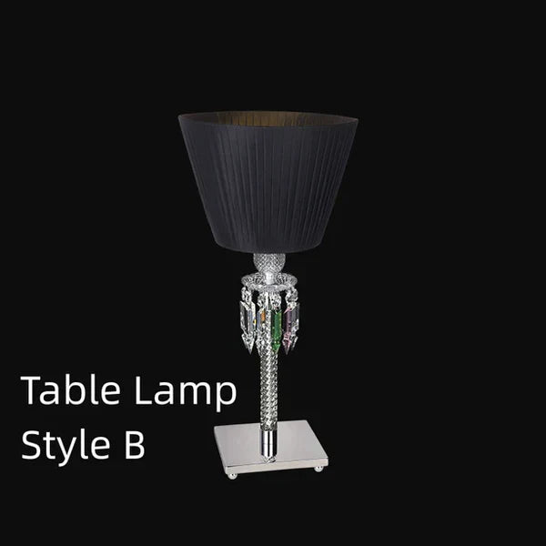 Luxury Black/White Lampshade Crystal Table Lamp