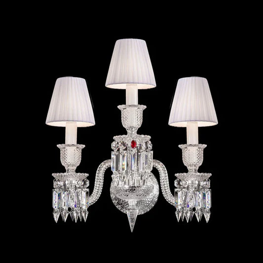 Luxury 3-Candle Crystal Wall Lamp