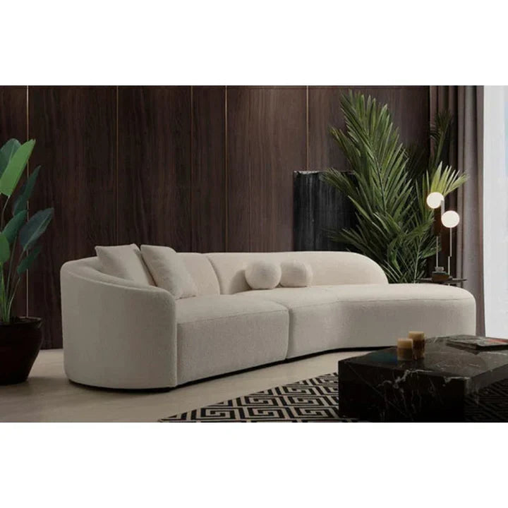 Curved Upholstered Sofa for Living Room