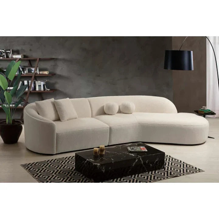 Curved Upholstered Sofa for Living Room