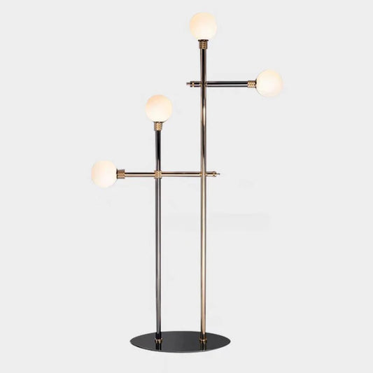 Contemporary 4-Light Ball Gold Metal Floor Lamp