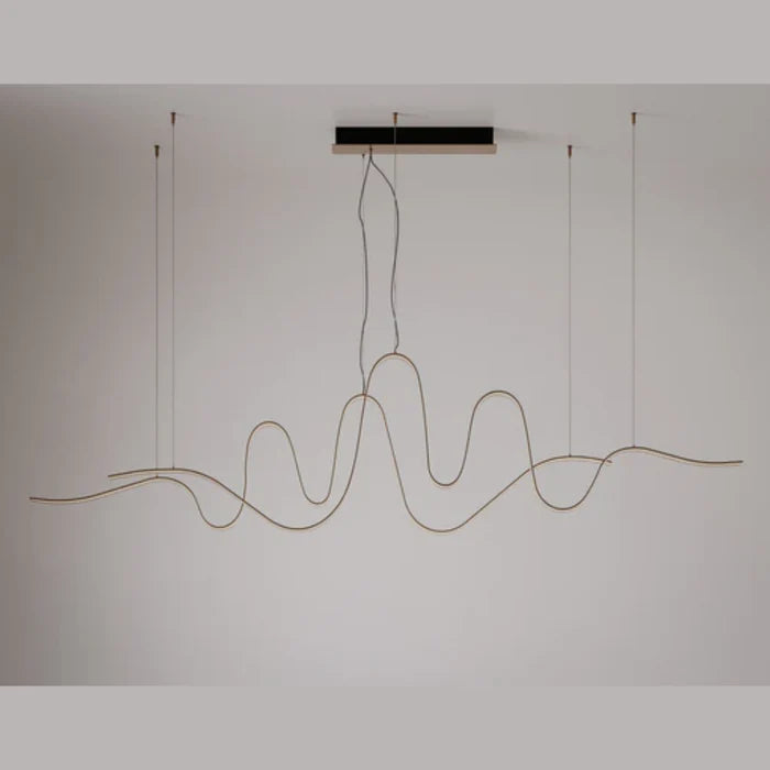 Modern Minimalist Wavy Line Chandelier for Dining Room/Kitchen Island