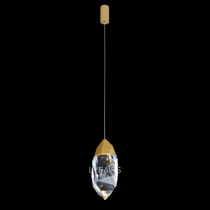 Modern Luxury Gold Foil Diamond Crystal Pendant