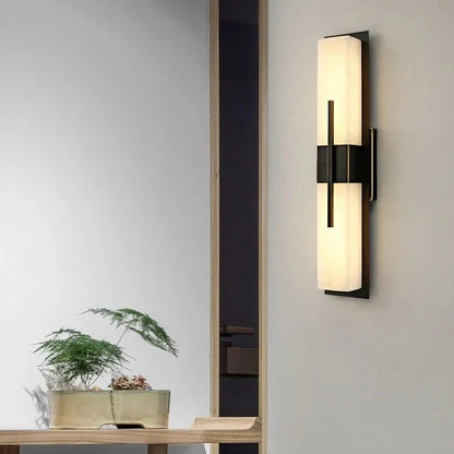 Outdoor Minimalist Rectangular Stainless Steel Acrylic LED Waterproof Wall Sconce Lamp