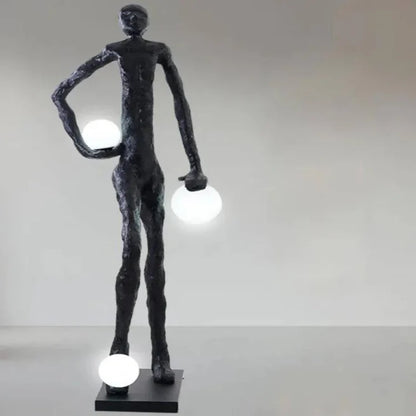 Three Light Globes Sculpture Floor Lamp