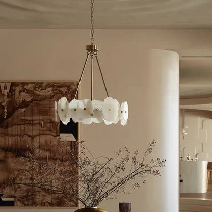 Modern Round/Linear Natural Marble Chandelier for Living Room/Dining Room/Kitchen Island