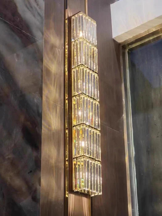 Luxury Crystal Long Strip Wall Light