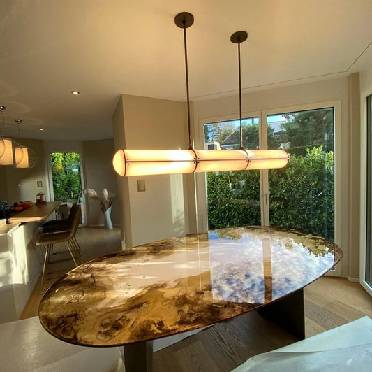 Modern Cylindrical Chandelier for Dining Room/Kitchen Island