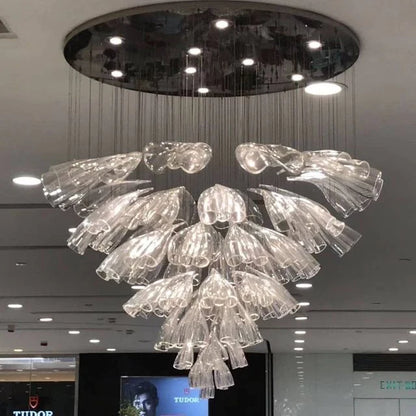 Luxury Art Design Petal-like Clear Glass Chandeliers