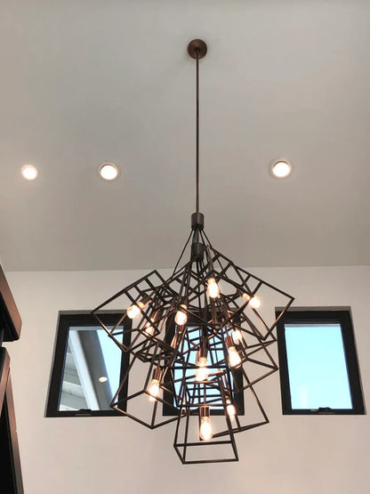 Modern Cube Cluster Chandelier for Living Room/Staircase/Foyer