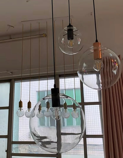 Transparent Glass Bubble Light Fixture Pendant Lighting for Dining Room/Cafe