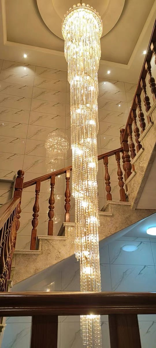 Luxury Crown Top Extra Large Crystal Chandelier for Villa/Staircase/Foyer