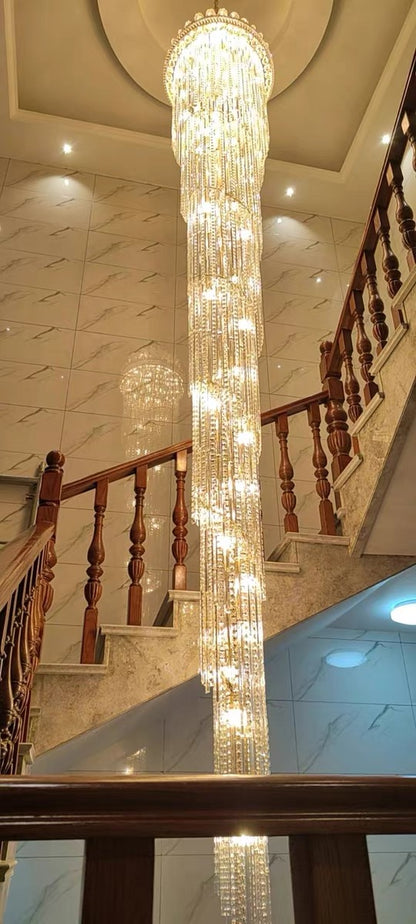 Luxury Crown Top Extra Large Crystal Chandelier for Villa/Staircase/Foyer