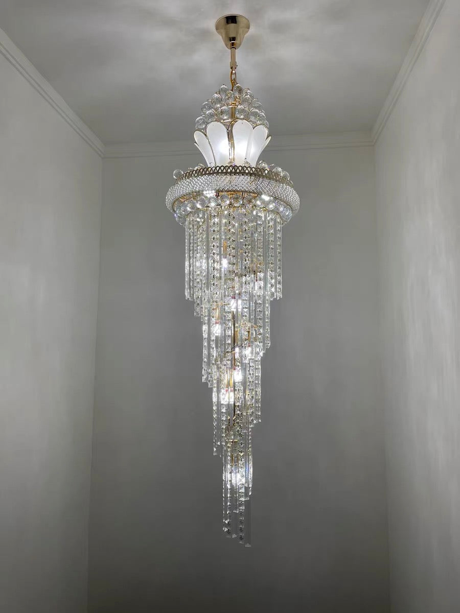 Luxury Crown Top Extra Large Crystal Chandelier for Villa/Staircase/Foyer