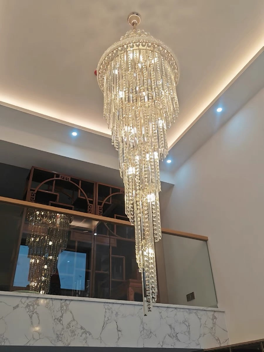 Luxury Crown Top Extra Large Crystal Chandelier for Villa/Staircase/Foyer