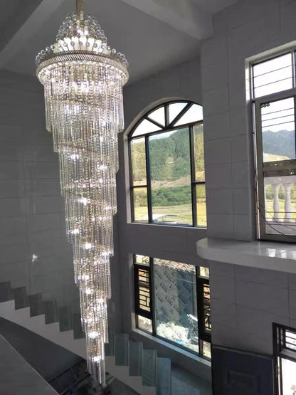 Luxury Crown Top Extra Large Crystal Chandelier for Villa/Staircase/Foyer