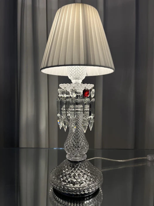 Luxury Black/White Lampshade Crystal Table Lamp