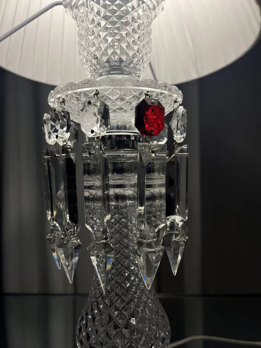 Luxury Black/White Lampshade Crystal Table Lamp